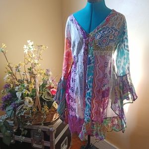 Jayli patchwork hippy festival top